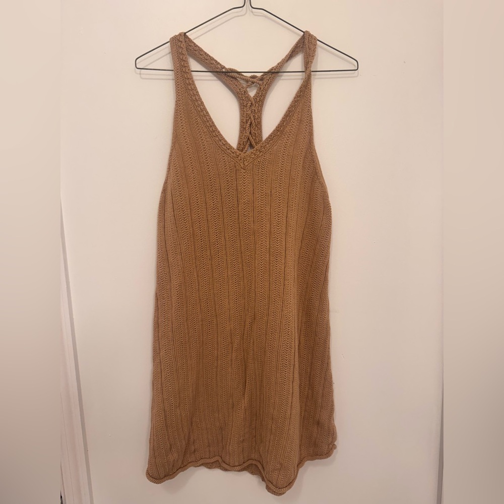 American Eagle Outfitters Camel Knit Dress/ Cover Up Medium Stretchy Cute
